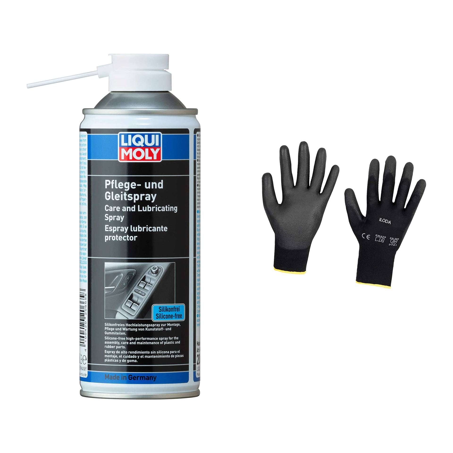 Iloda Original Liqui Moly 400ml Pflege- und Gleitspray 20665 Schutzhandschuhe von Iloda