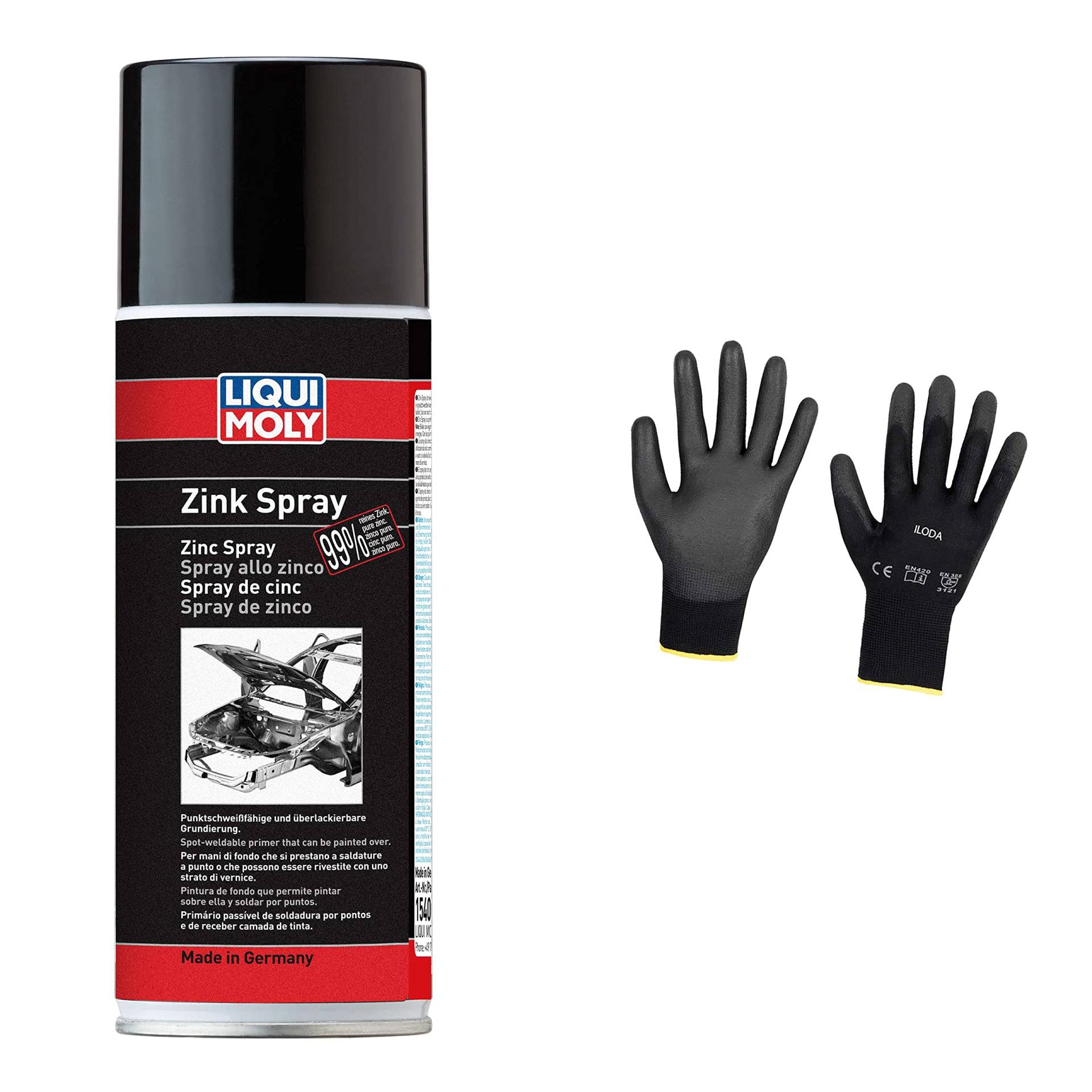 Iloda Original Liqui Moly 400ml Zinkspray 1540 Schutzhandschuhe von Iloda