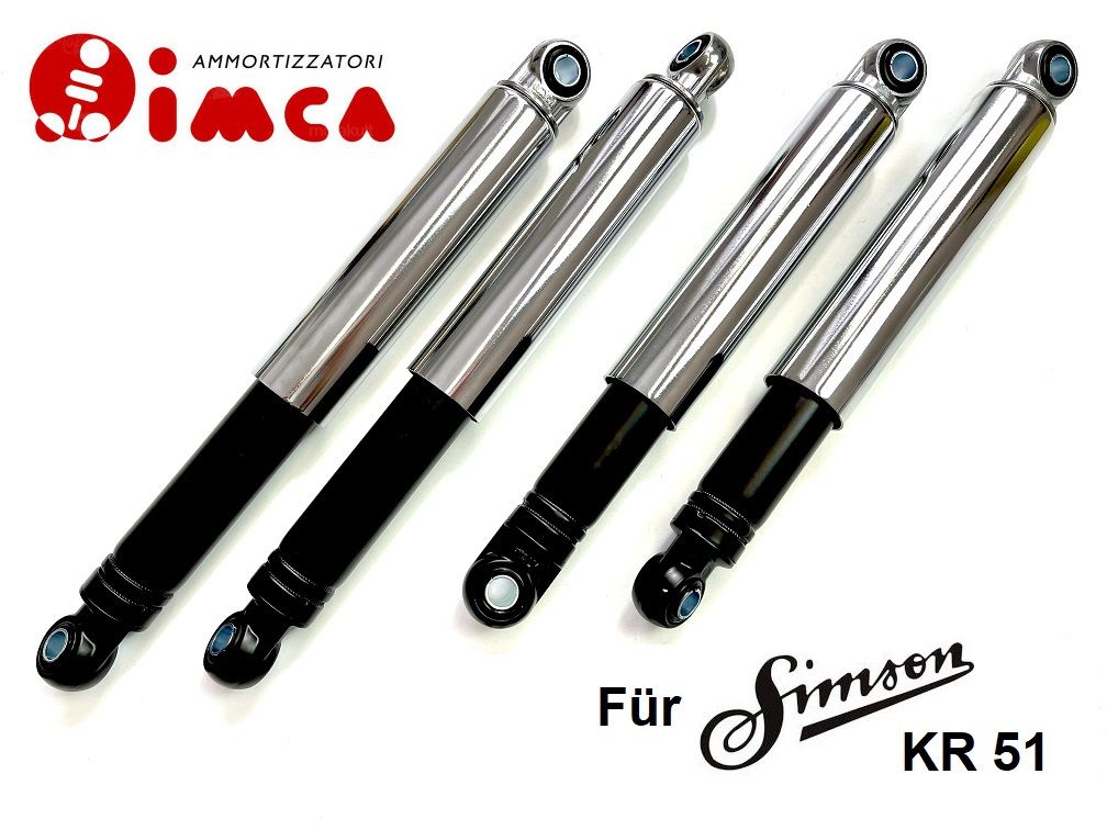 Simson KR51 Tieferlegung 4 Stoßdämpfer schwarz 260mm 290mm Federbeine Schwalbe von Imca