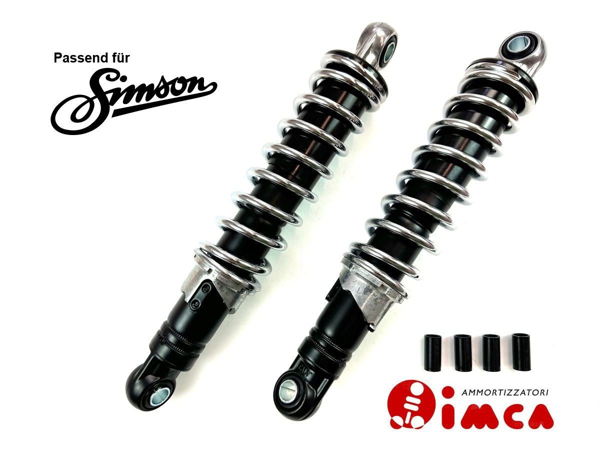 Stoßdämpfer Paar 240mm IMCA schwarz Chromfeder Federbeine Simson Schwalbe KR51 von Imca