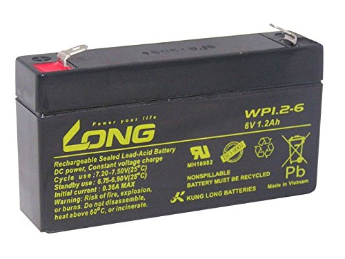 Bleiakku Batterie Kung Long WP1.2-6 6V 1,2Ah Akku AGM Blei Accu wartungsfrei von Kung Long