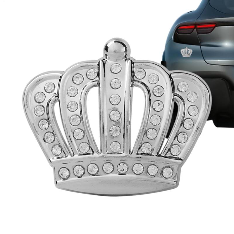 Imtrub Kristall-Prinzessin-Krone-Autoembleme, Krone-Auto-Emblem-Abzeichen-Aufkleber - Kristall-Kronen-Emblem-Abzeichen-Aufkleber | Bling Strass Prinzessin Krone Aufkleber für Stoßstange, Gepäck, von Imtrub