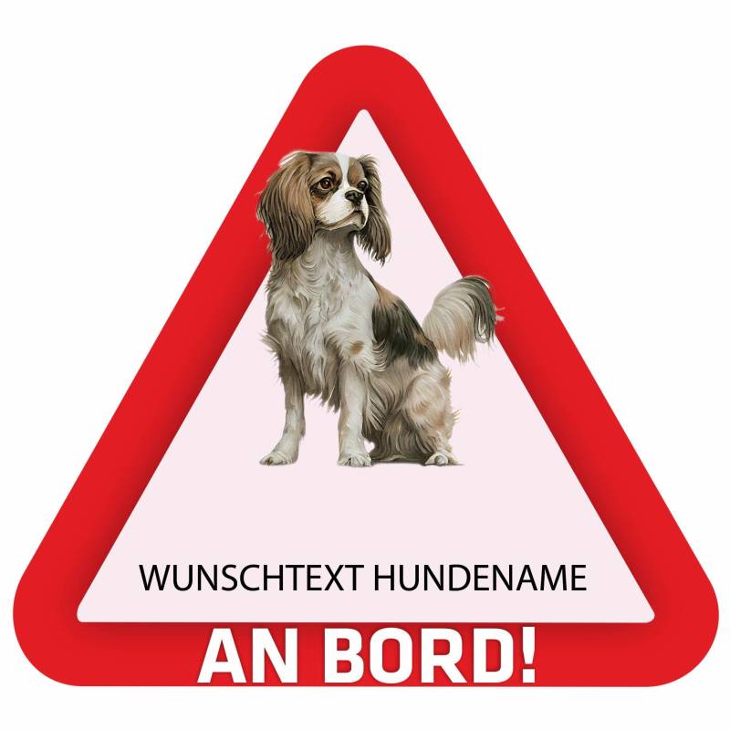 Indigos UG - Cavalier King Charles Spaniel - bunt - Aufkleber 15 cm Bedruckt selbst gestalten - Heckscheibe - Name und Wunschtext personalisiert - individuell - Auto - Motorrad - LKW von Indigos