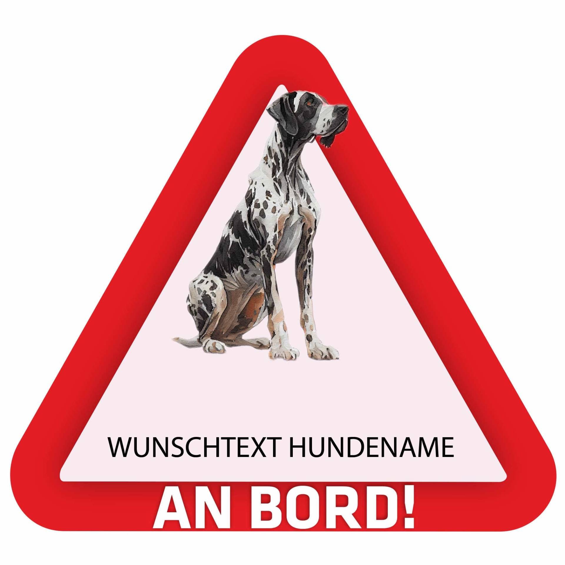 Indigos UG - Deutsche Dogge - bunt - Aufkleber 15 cm Bedruckt selbst gestalten - Heckscheibe - Name und Wunschtext personalisiert - individuell - Auto - Motorrad - LKW von Indigos