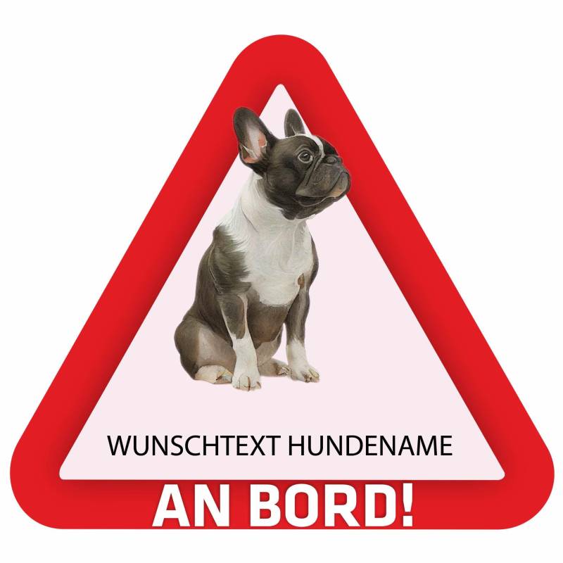 Indigos UG - Französische Bulldogge - bunt - Aufkleber 15 cm Bedruckt selbst gestalten - Heckscheibe - Name und Wunschtext personalisiert - individuell - Auto - Motorrad - LKW von Indigos