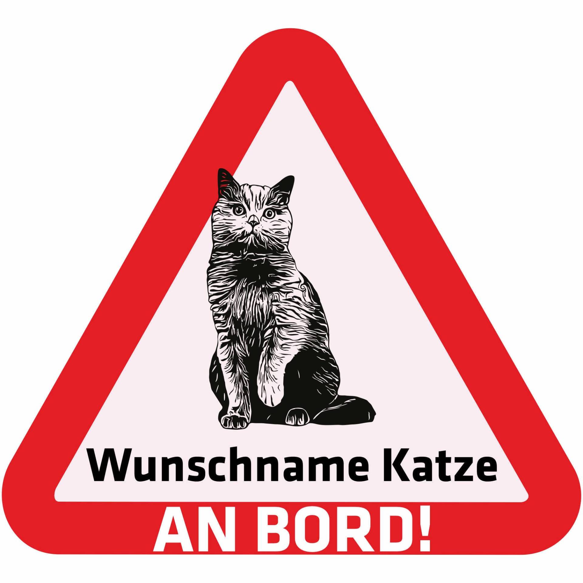 Indigos UG - Namensaufkleber - Britische Kurzhaarkatze - Aufkleber Bedruckt - Name und Wunschtext personalisiert - individuell - Auto - Motorrad - LKW von Indigos