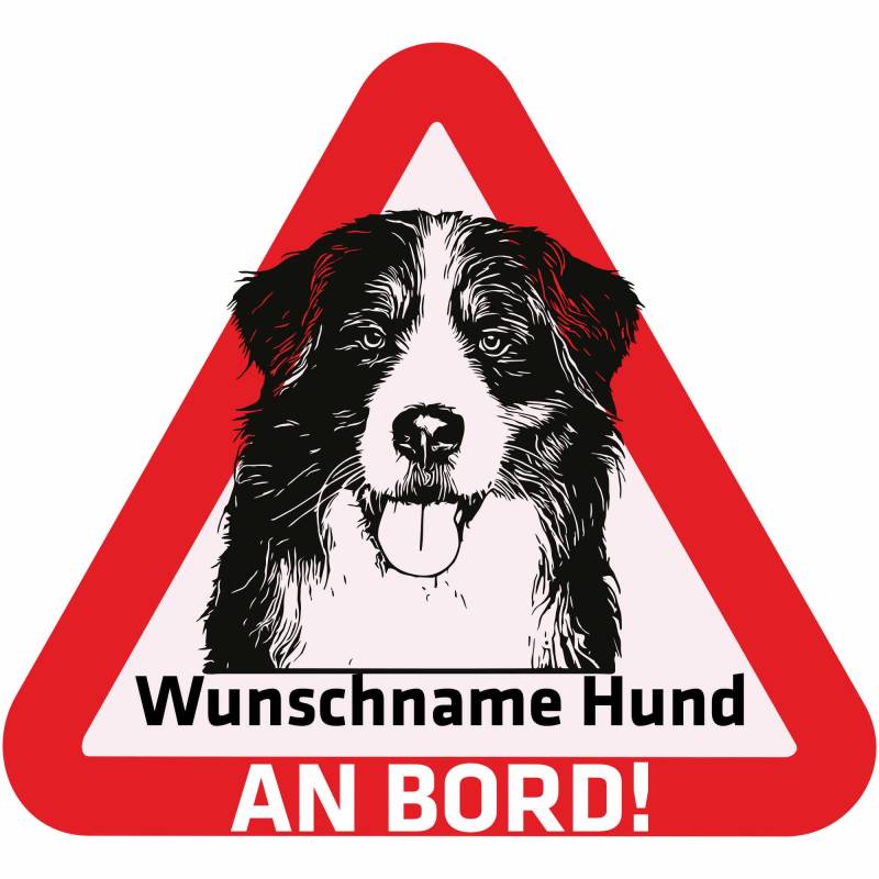 Indigos UG - Namensaufkleber Hund - Berner Sennenhund - Aufkleber mit Namen & Wunschtext - individuell personalisiert - Auto - Motorrad - LKW von Indigos