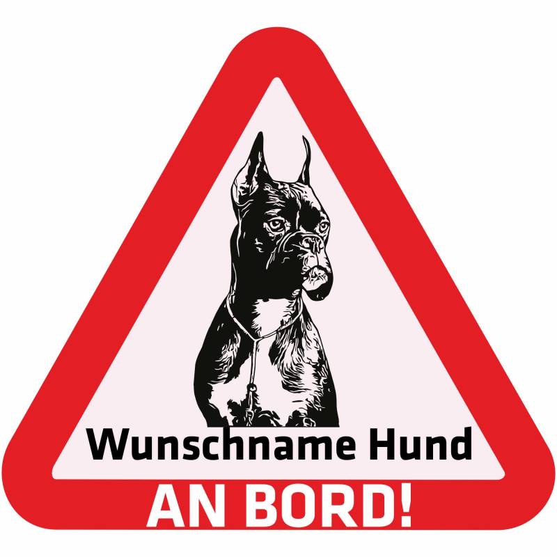 Indigos UG - Namensaufkleber Hund - Boxer - Aufkleber mit Namen & Wunschtext - individuell personalisiert - Auto - Motorrad - LKW von Indigos