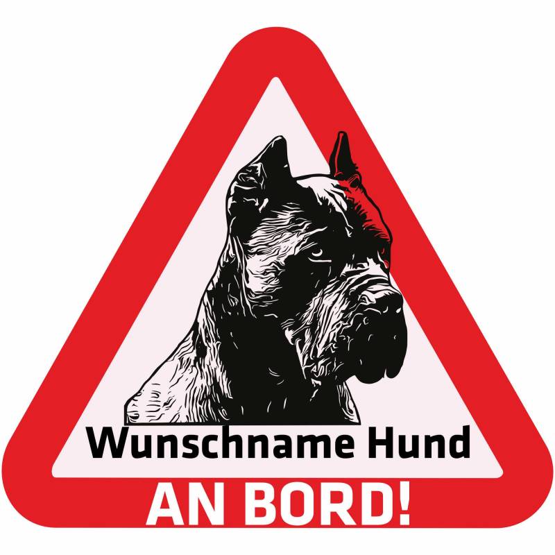 Indigos UG - Namensaufkleber Hund - Cane Corso - Aufkleber mit Namen & Wunschtext - individuell personalisiert - Auto - Motorrad - LKW von Indigos