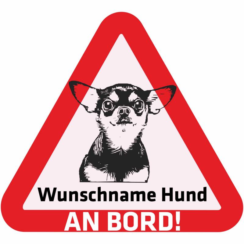 Indigos UG - Namensaufkleber Hund - Chihuahua - Aufkleber mit Namen & Wunschtext - individuell personalisiert - Auto - Motorrad - LKW von Indigos