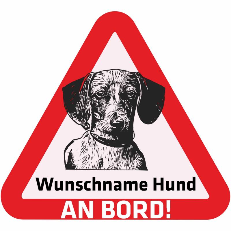 Indigos UG - Namensaufkleber Hund - Dackel - Aufkleber mit Namen & Wunschtext - individuell personalisiert - Auto - Motorrad - LKW von Indigos