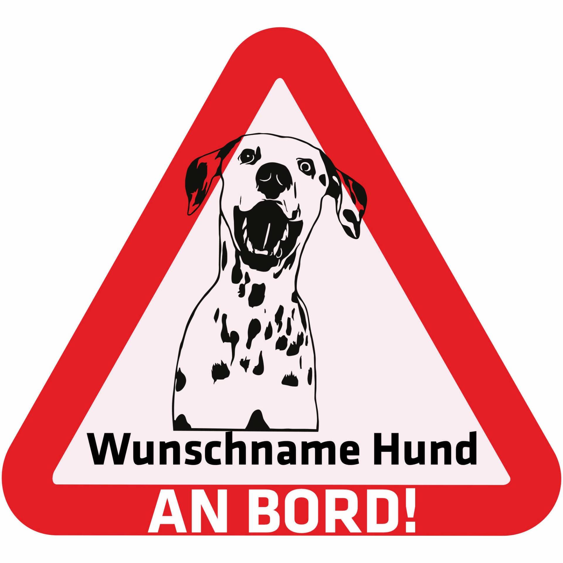 Indigos UG - Namensaufkleber Hund - Dalmatiner - Aufkleber mit Namen & Wunschtext - individuell personalisiert - Auto - Motorrad - LKW von Indigos