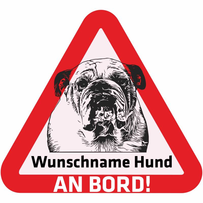 Indigos UG - Namensaufkleber Hund - Französische Bulldogge - Aufkleber mit Namen & Wunschtext - individuell personalisiert - Auto - Motorrad - LKW von Indigos