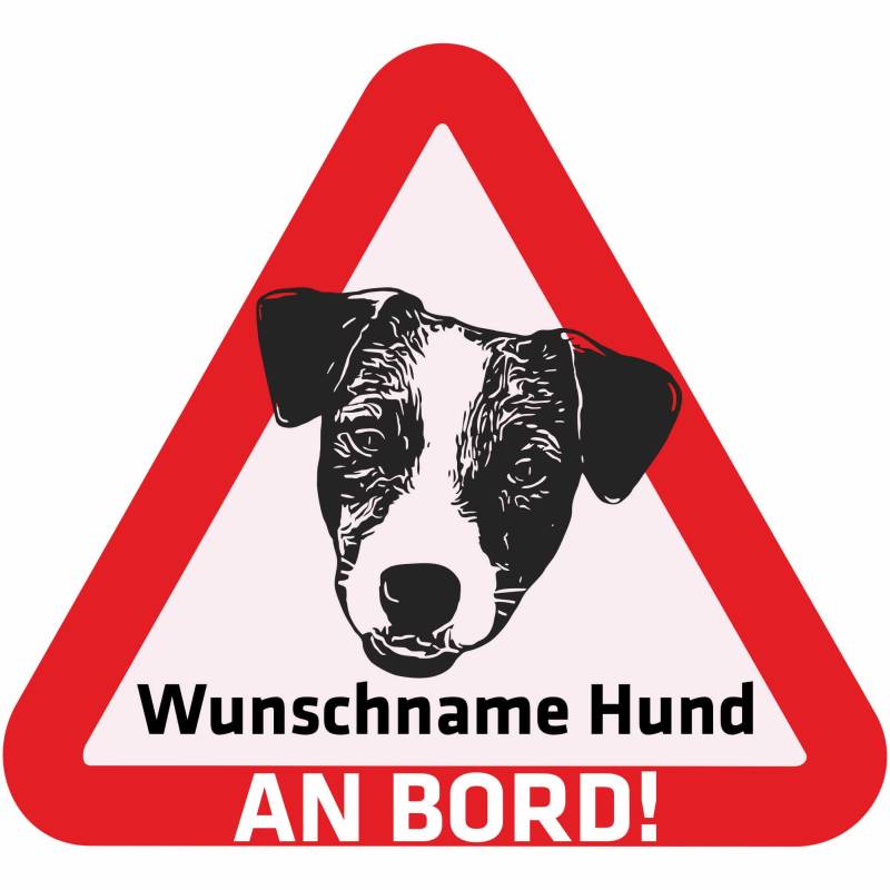 Indigos UG - Namensaufkleber Hund - Jack Russell Terrier - Aufkleber mit Namen & Wunschtext - individuell personalisiert - Auto - Motorrad - LKW von Indigos