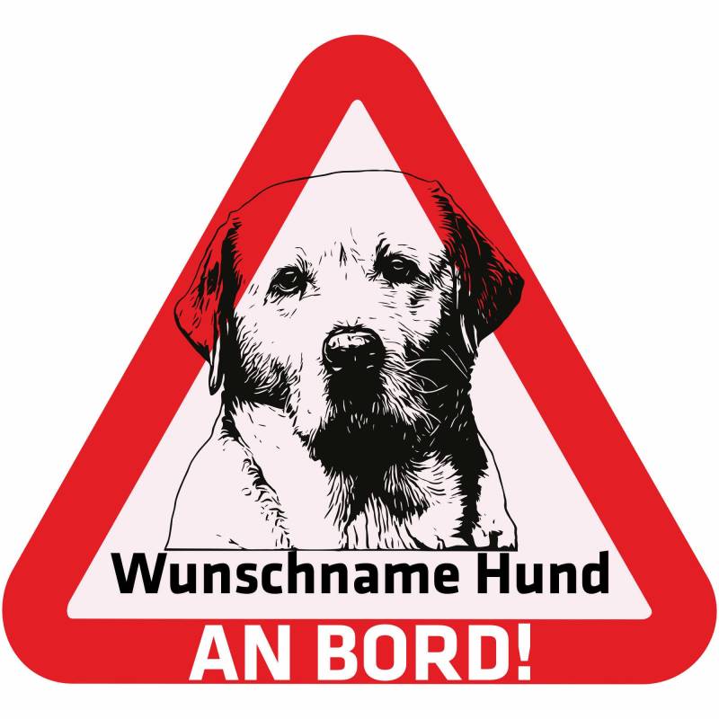 Indigos UG - Namensaufkleber Hund - Labrador - Aufkleber mit Namen & Wunschtext - individuell personalisiert - Auto - Motorrad - LKW von Indigos