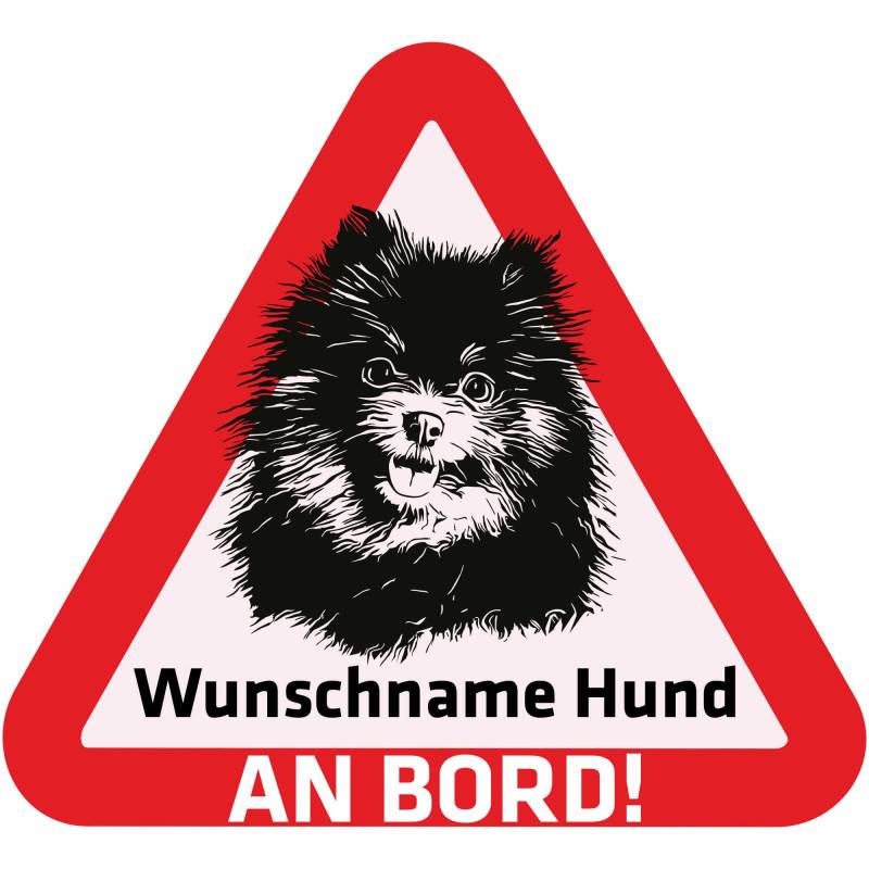 Indigos UG - Namensaufkleber Hund - Pomeranian - Aufkleber mit Namen & Wunschtext - individuell personalisiert - Auto - Motorrad - LKW von Indigos