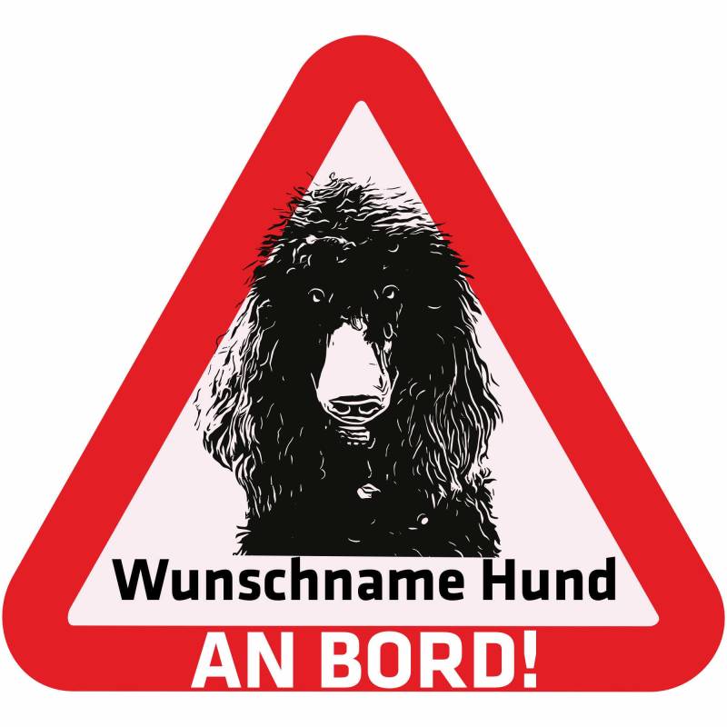 Indigos UG - Namensaufkleber Hund - Pudel - Aufkleber mit Namen & Wunschtext - individuell personalisiert - Auto - Motorrad - LKW von Indigos