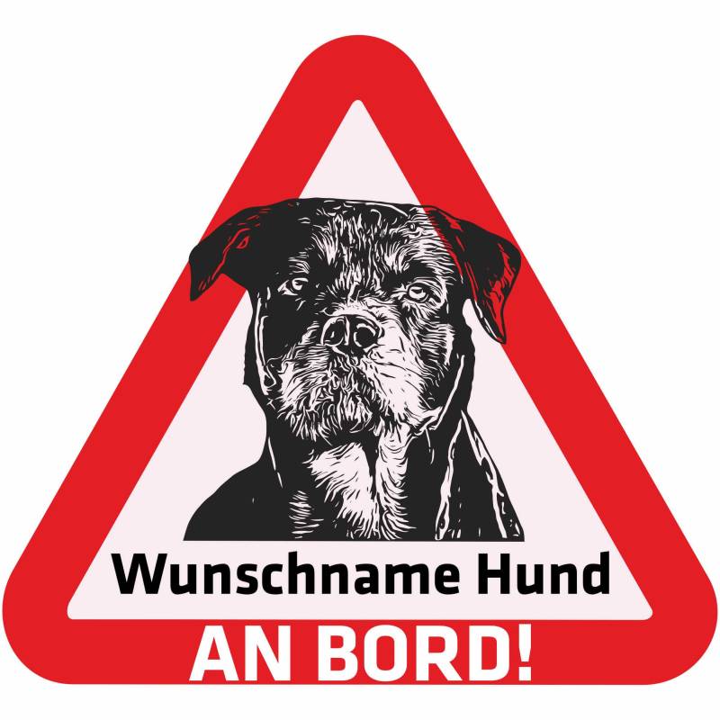 Indigos UG - Namensaufkleber Hund - Rottweiler - Aufkleber mit Namen & Wunschtext - individuell personalisiert - Auto - Motorrad - LKW von Indigos