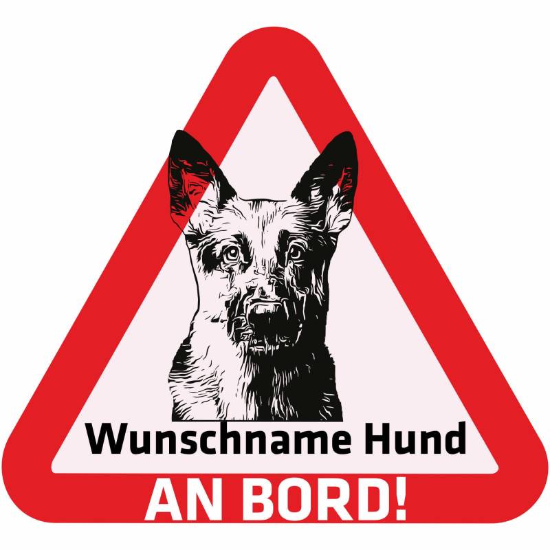 Indigos UG - Namensaufkleber Hund - Schäferhund - Aufkleber mit Namen & Wunschtext - individuell personalisiert - Auto - Motorrad - LKW von Indigos