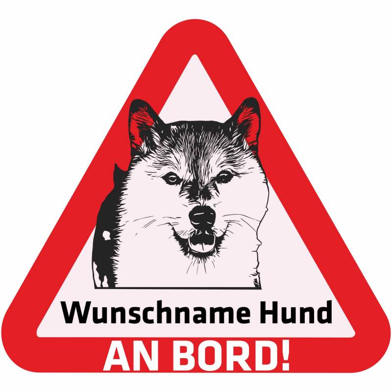 Indigos UG - Namensaufkleber Hund - Shiba Inu - Aufkleber mit Namen & Wunschtext - individuell personalisiert - Auto - Motorrad - LKW von Indigos