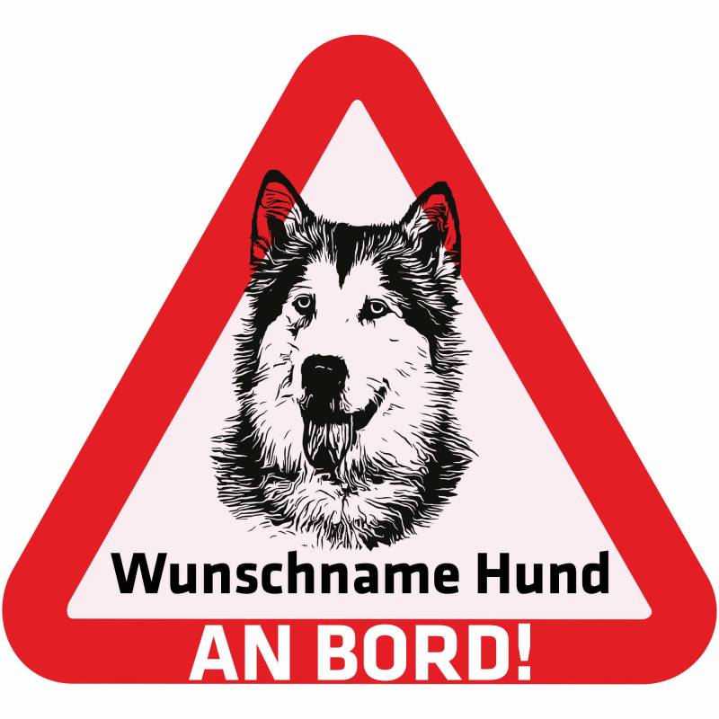 Indigos UG - Namensaufkleber Hund - Siberian Husky - Aufkleber mit Namen & Wunschtext - individuell personalisiert - Auto - Motorrad - LKW von Indigos