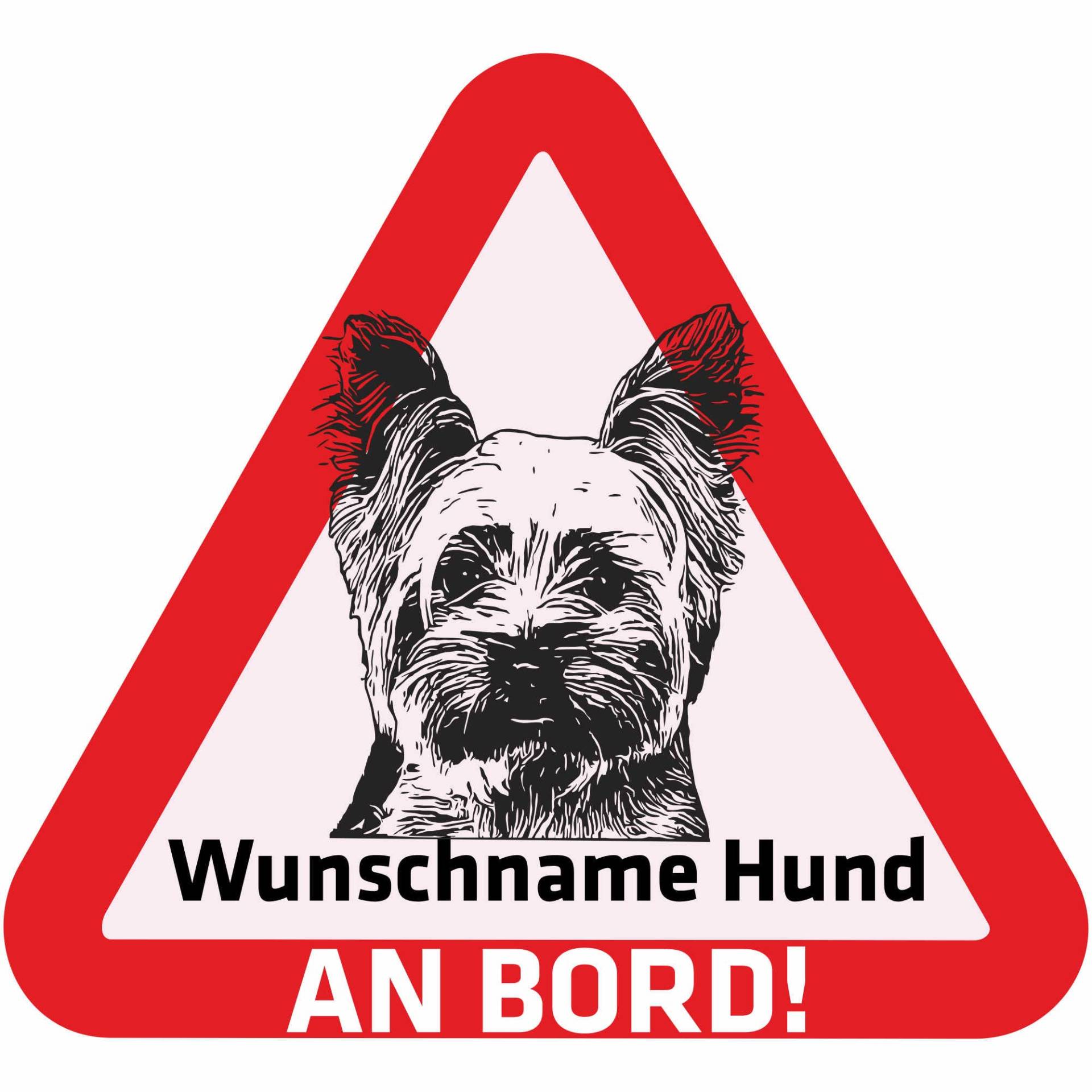 Indigos UG - Namensaufkleber Hund - Yorkshire Terrier - Aufkleber mit Namen & Wunschtext - individuell personalisiert - Auto - Motorrad - LKW von Indigos