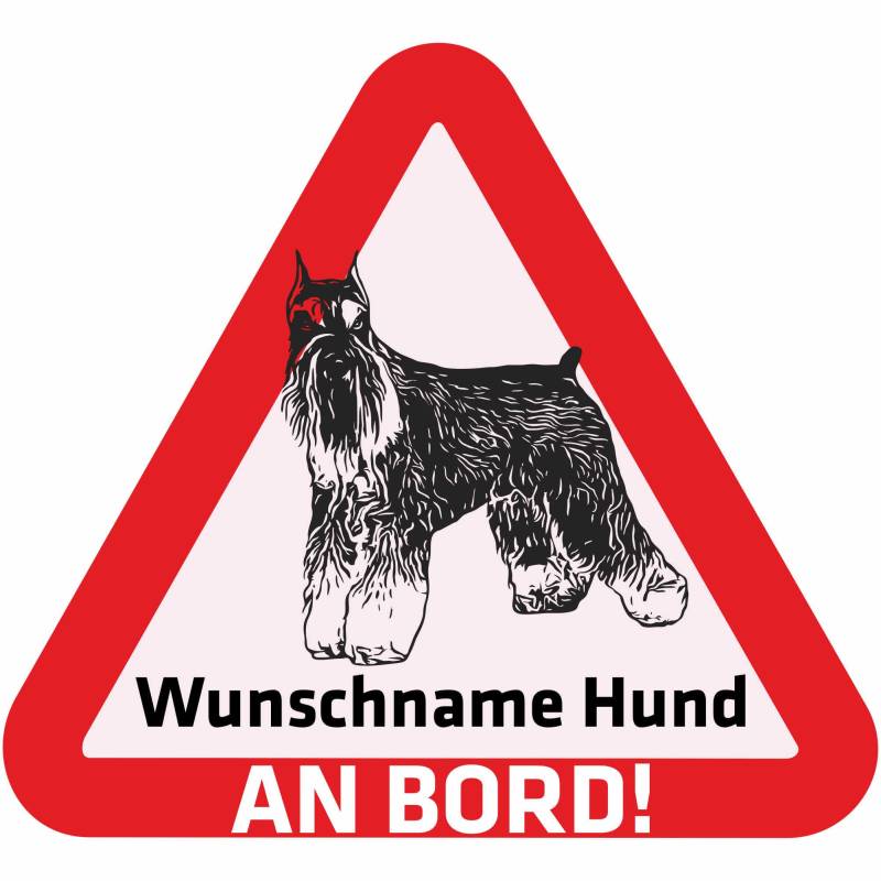 Indigos UG - Namensaufkleber Hund - Zwergschnauzer - Aufkleber mit Namen & Wunschtext - individuell personalisiert - Auto - Motorrad - LKW von Indigos