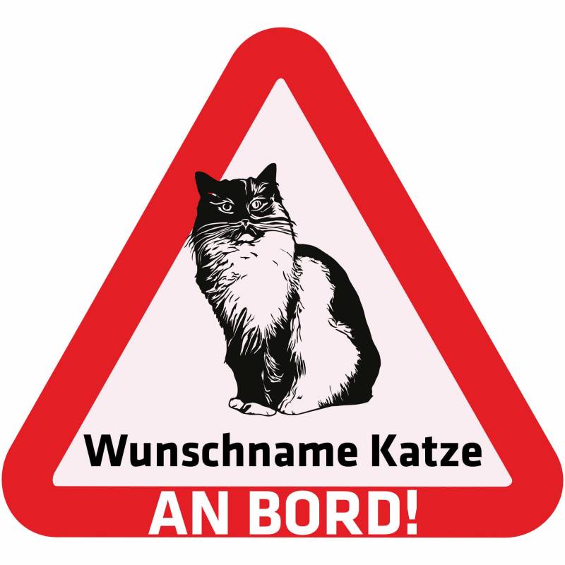 Indigos UG - Namensaufkleber - Ragdoll Katze - Aufkleber Bedruckt - Name und Wunschtext personalisiert - individuell - Auto - Motorrad - LKW von Indigos