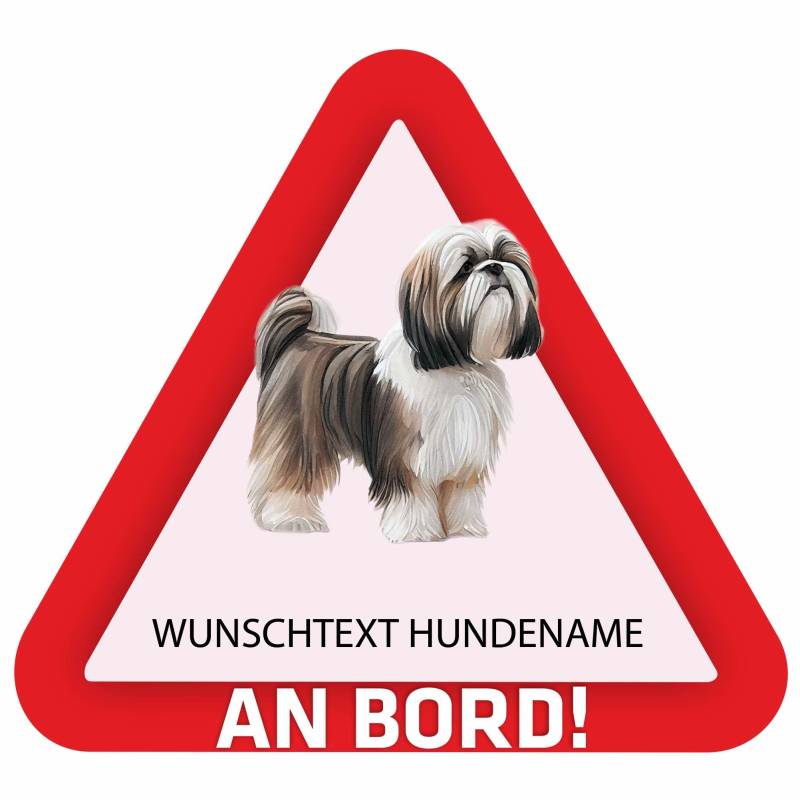 Indigos UG - Shih Tzu - bunt - Aufkleber 15 cm Bedruckt selbst gestalten - Heckscheibe - Name und Wunschtext personalisiert - individuell - Auto - Motorrad - LKW von Indigos