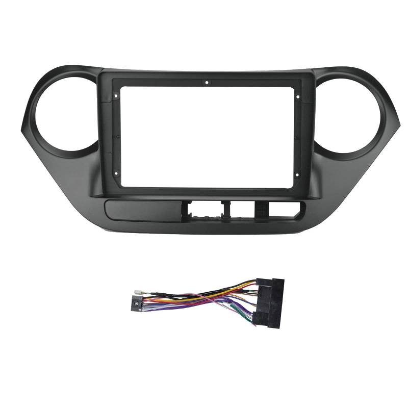 Inkoby 9 2 Din Auto Armaturenbrett Rahmen Radio Faszie Armaturenbrett MP5 Abspieler DVD Adapter Panel mit Kabel für I10 2014-2017 LHD von Inkoby