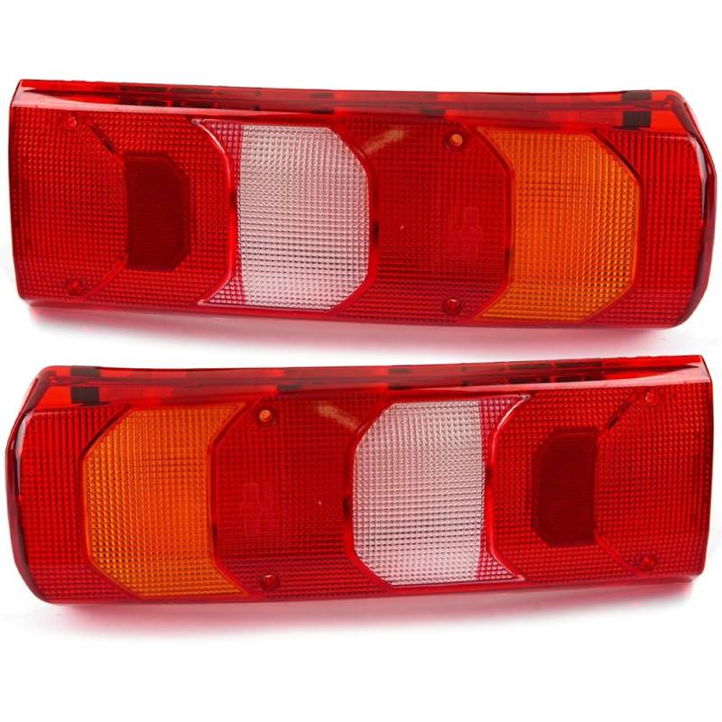 INLY 2 Tlg Lichtscheibe Rücklichtglas Rückleuchtenglas Heckleuchte Rot kompatibel mit Mercedes-Benz Arocs Actros Antos Atego 35441603 von Inly Parts