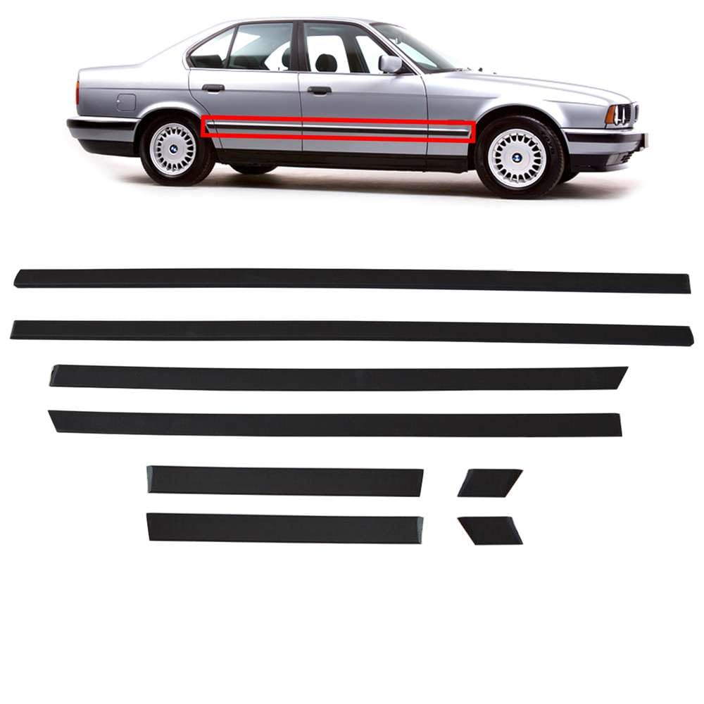 INLY 8 Teilig Türleisten Stoßleisten Zierleisten Set kompatibel mit BMW 5er E34 (1988-1996) von Inly Parts