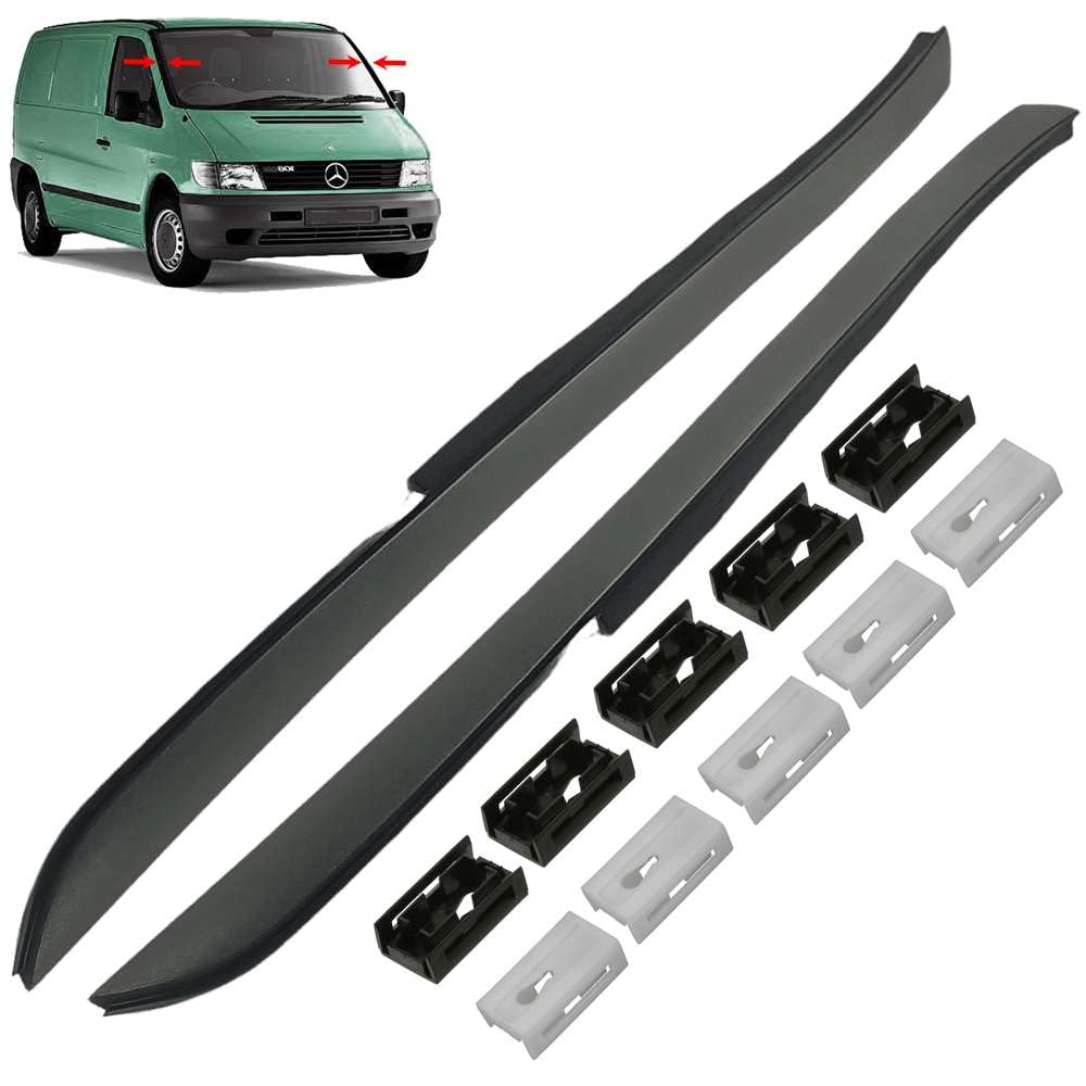 INLY Frontscheibe Windschutzscheibe Zierleiste Windschutzscheibenrahmen Links + Rechts mit 5 Clips kompatibel mit Mercedes-Benz Vito W638 6386980179 A6386980179 6386980079 A6386980079 (1996-2003) von Inly Parts