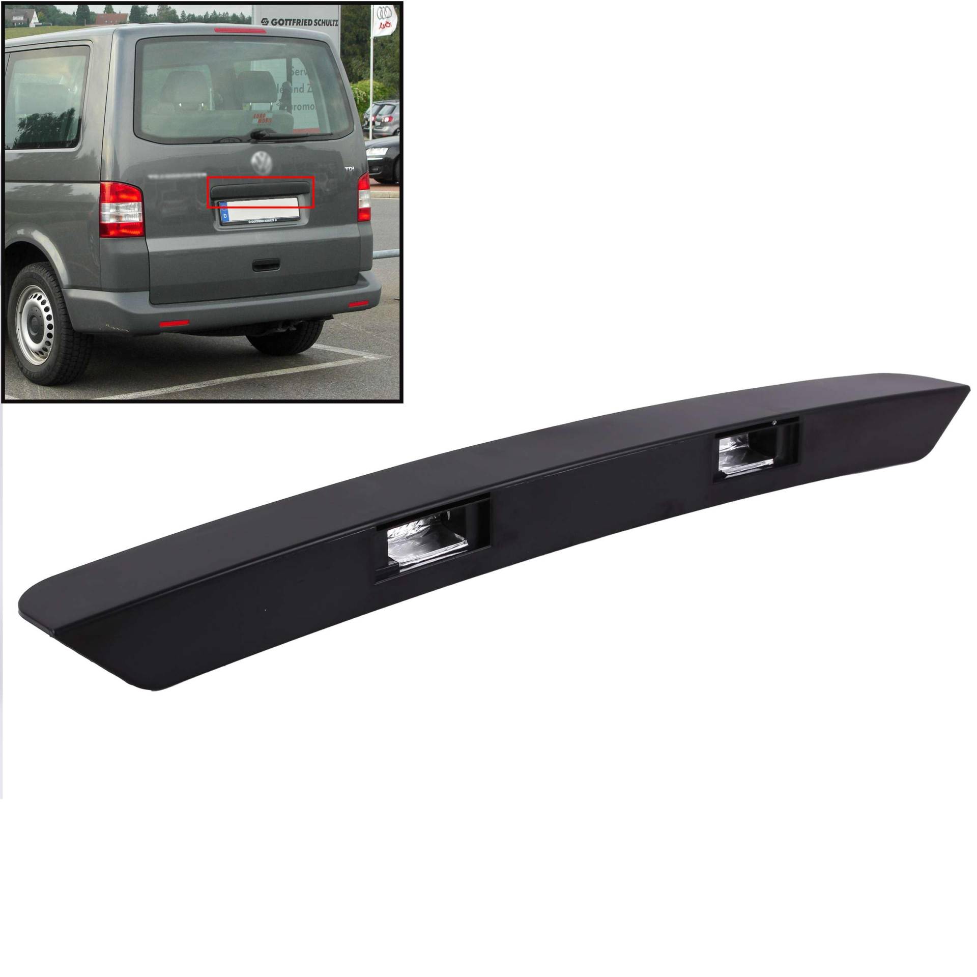 INLY Heckklappe Griffleiste Abdeckung Blende Schwarz Hinten kompatibel mit Volkswagen Transporter T5 7H0827329 7H0 827 329 (2003-2015) von Inly Parts