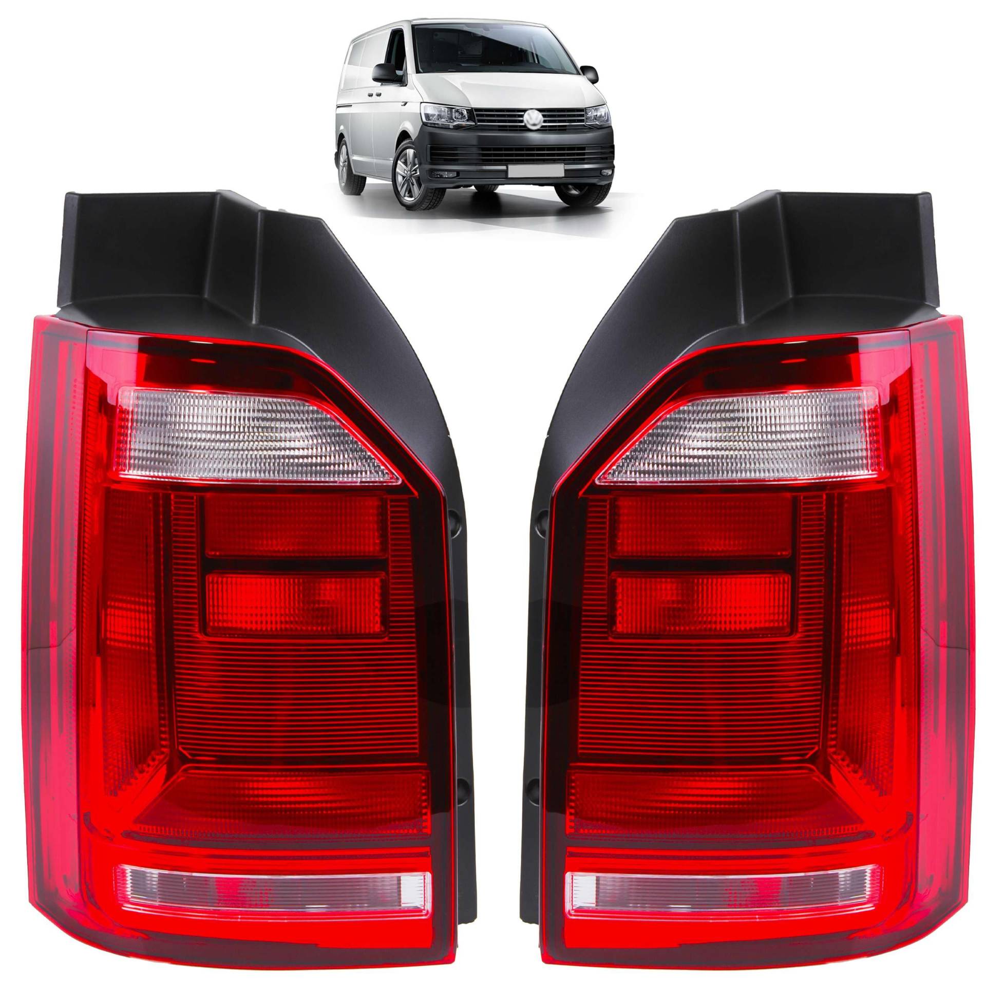 INLY Heckleuchte Rückleuchte Rücklicht Stoplampe Links + Rechts kompatibel mit VW Transporter 7E0945096K 7E0945096R 7E0945096AA 7E0945096AD 7E0945095K 7E0945095AA 7E0945095AD (2015-2019) von Inly Parts