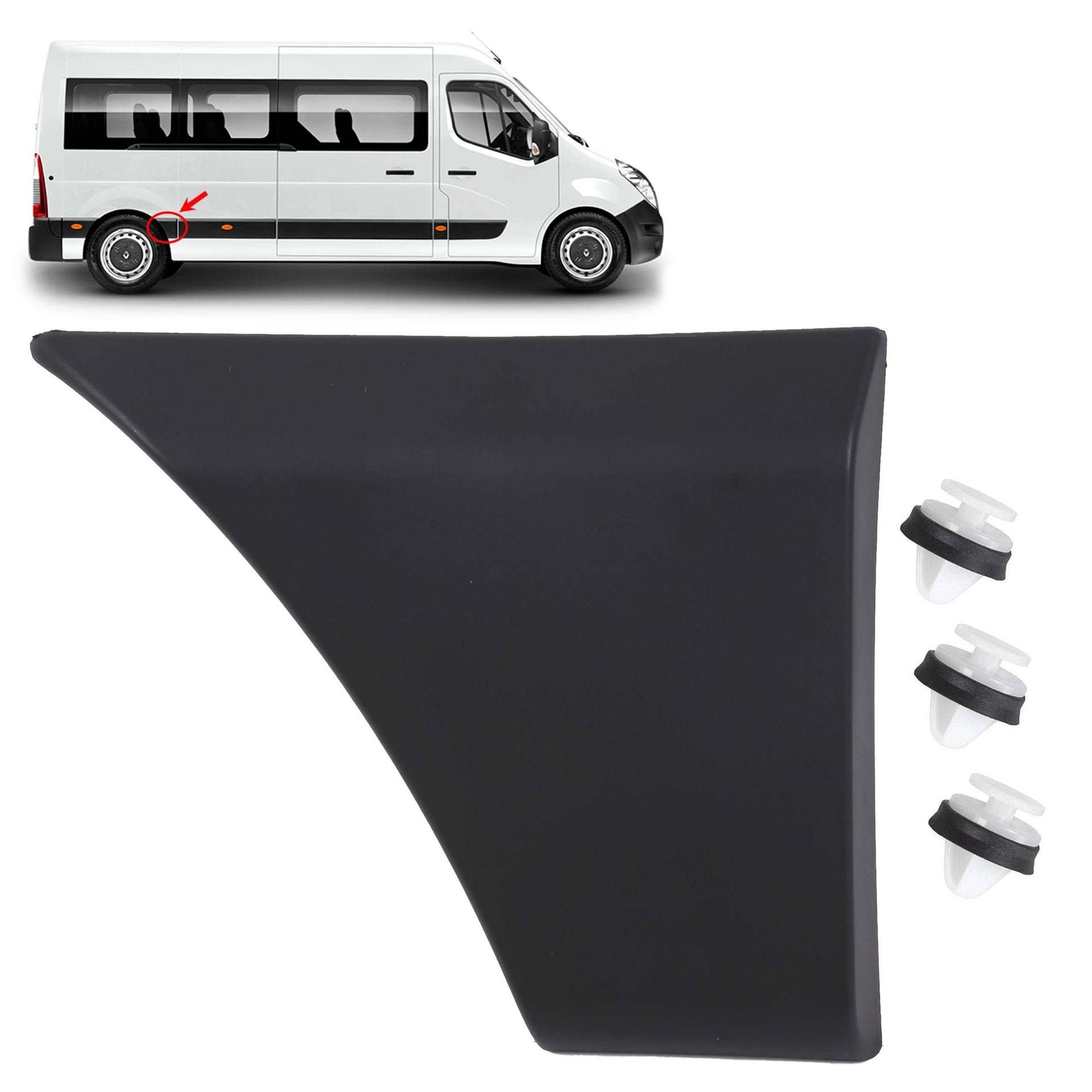 INLY Schutzleiste Zierleiste Seitenleiste Hinten Rechts kompatibel mit Renault Master Opel Movano 768F30004R (2010->) von Inly Parts