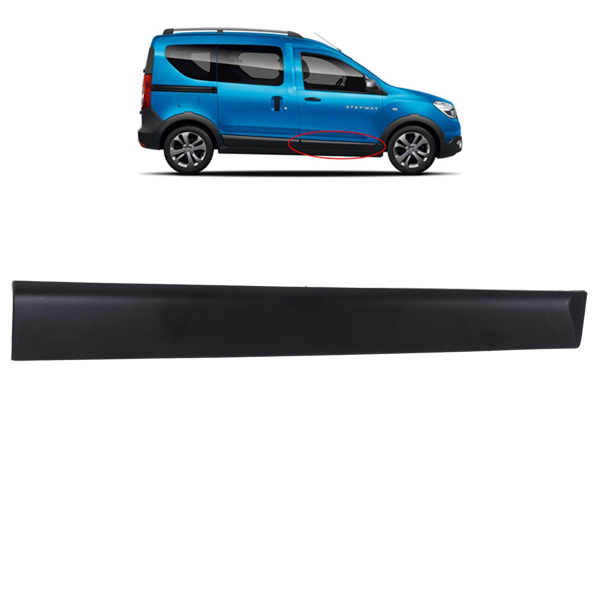 INLY Schutzleiste Zierleiste Seitenleiste Vorne Rechts Schwarz kompatibel mit Dacia Dokker 801861710R (2012->) von Inly Parts