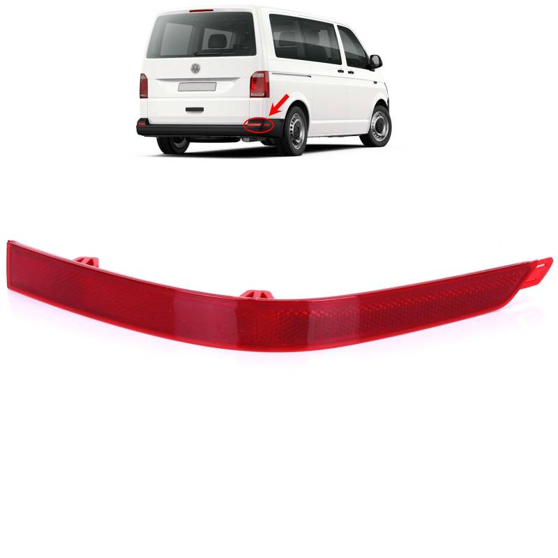 INLY Stoßstangen Reflektor Rückstrahler Reflektorleuchte Rot Hinten Rechts kompatibel mit Volkswagen Transporter T6 7E0945106 7E0945106D 7E0945106E (2015->) von Inly Parts