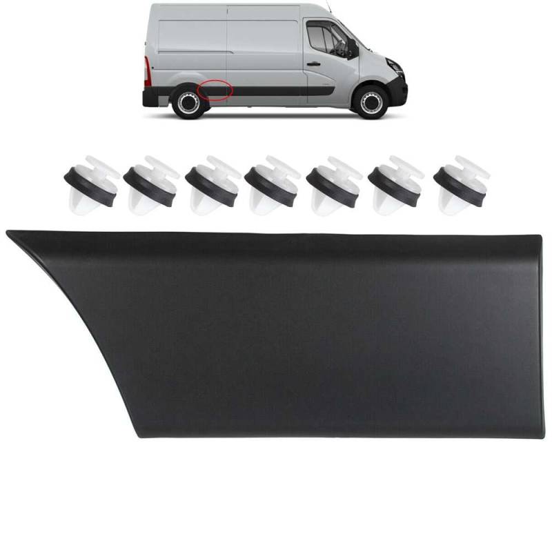 INLY Zierleiste Kotflügel Seitenabdeckung Mitte Rechts kompatibel mit Renault Master Opel Movano B Nissan NV400 768F30006R (2010->) von Inly Parts