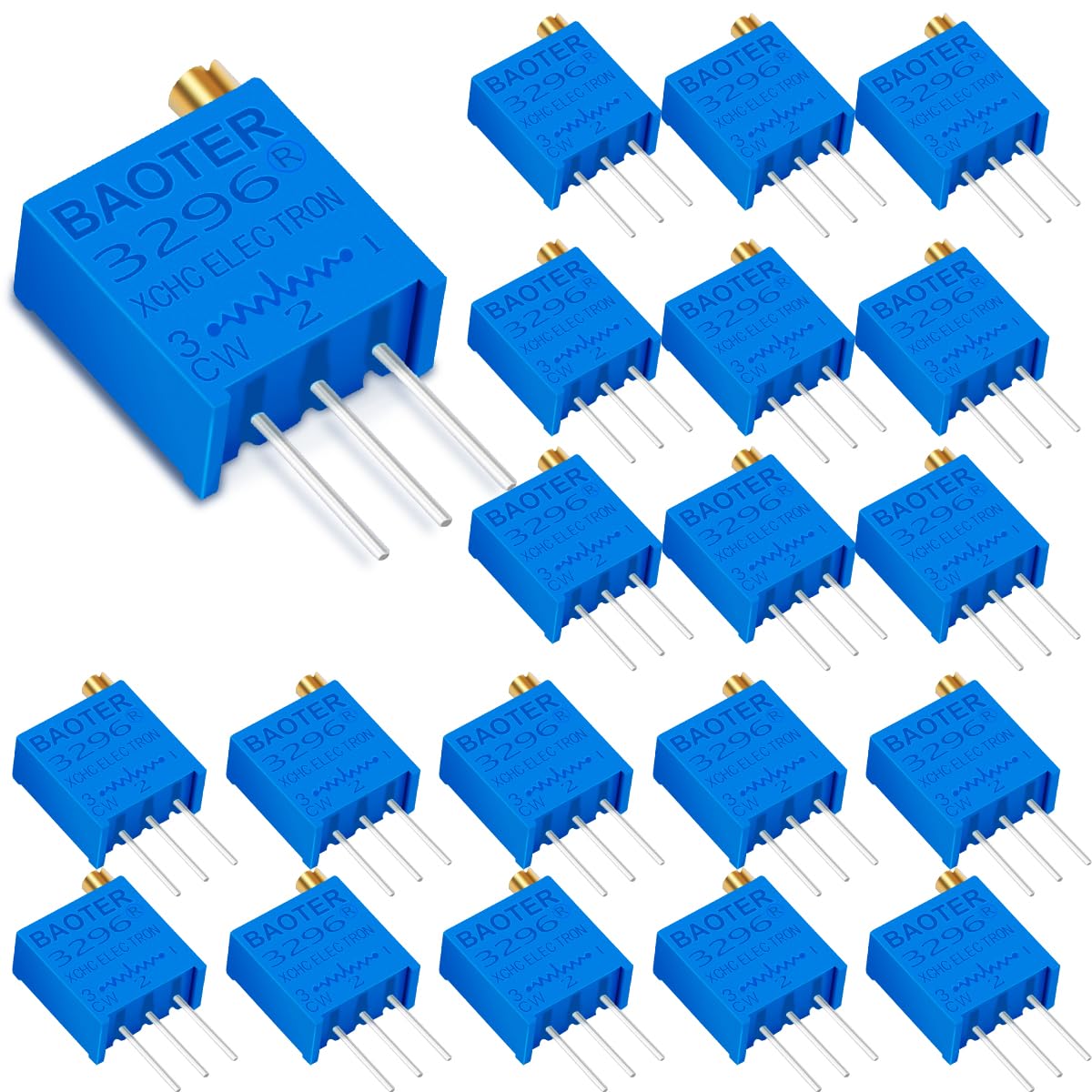 Innfeeltech 20 Stück 500 Ohm Multiturn Trimmer Potentiometer blau einstellbarer variabler Widerstand von Innfeeltech