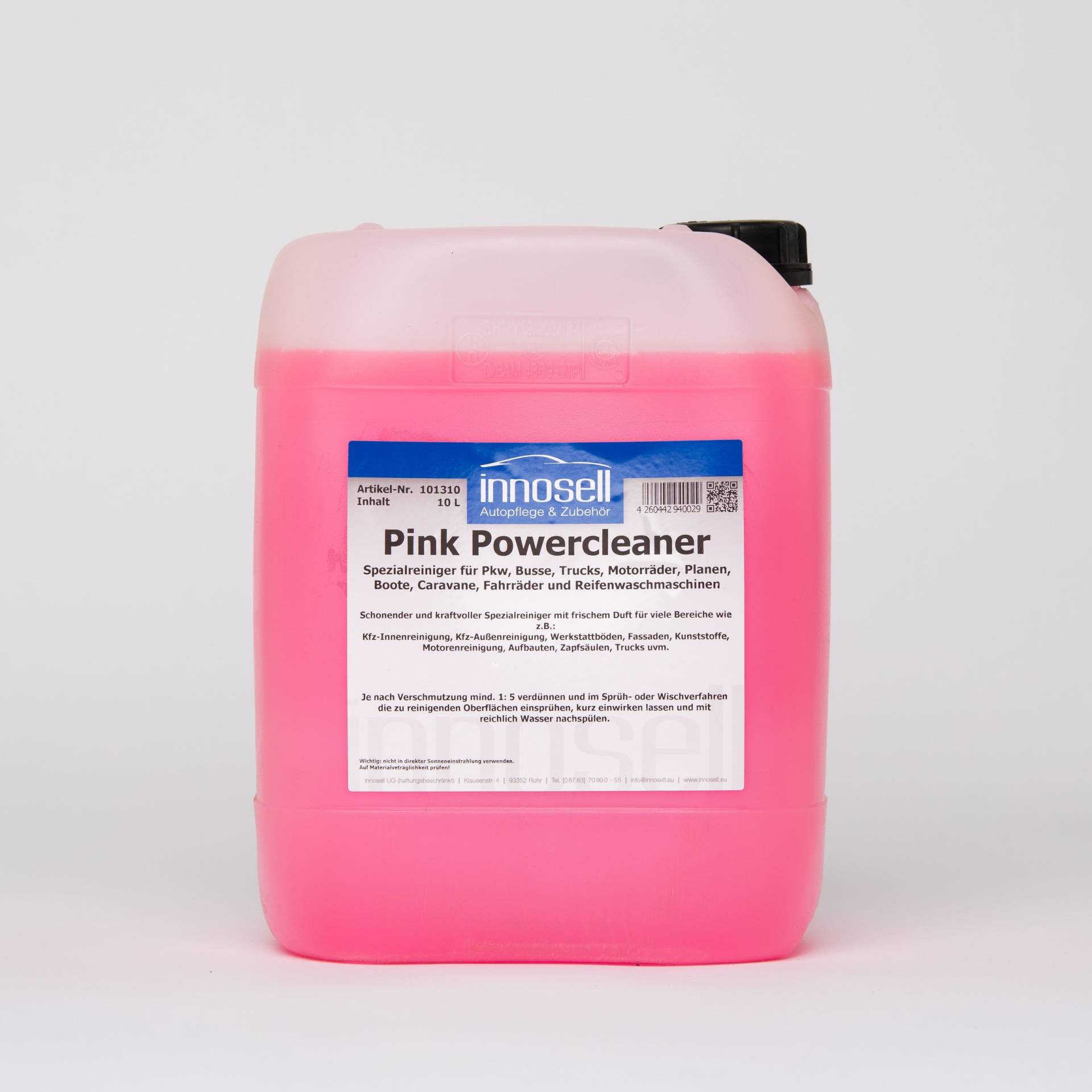 Innosell Pink Powercleaner Spezialreiniger Bodenreiniger Motorreiniger Zapfsäulenreiniger Industriereiniger - 10 L von Innosell