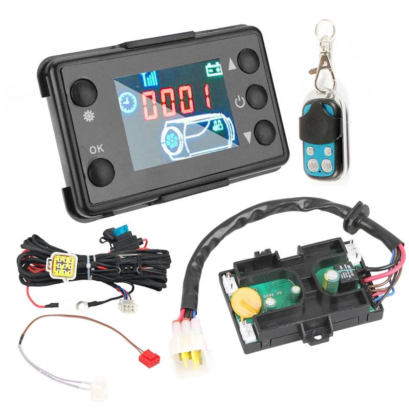 Inscrip 12V Dieselheizung Steuerplatine, Hauptplatine des Dieselheizung Reglers, LCD Steuerschalter des Standheizungs Bedienfelds mit Sensorkabelbaum, passend für Chinesische Dieselheizungen 5 KW von Inscrip