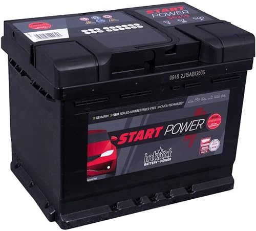 intAct Autobatterie 12V 62Ah 540A, Start-Power 56219GUG, leistungsstarke und zuverlässige PKW Starterbatterie, Maße: 242x175x190mm, Blei-Säure-Batterie in Erstausrüsterqualität von Intact