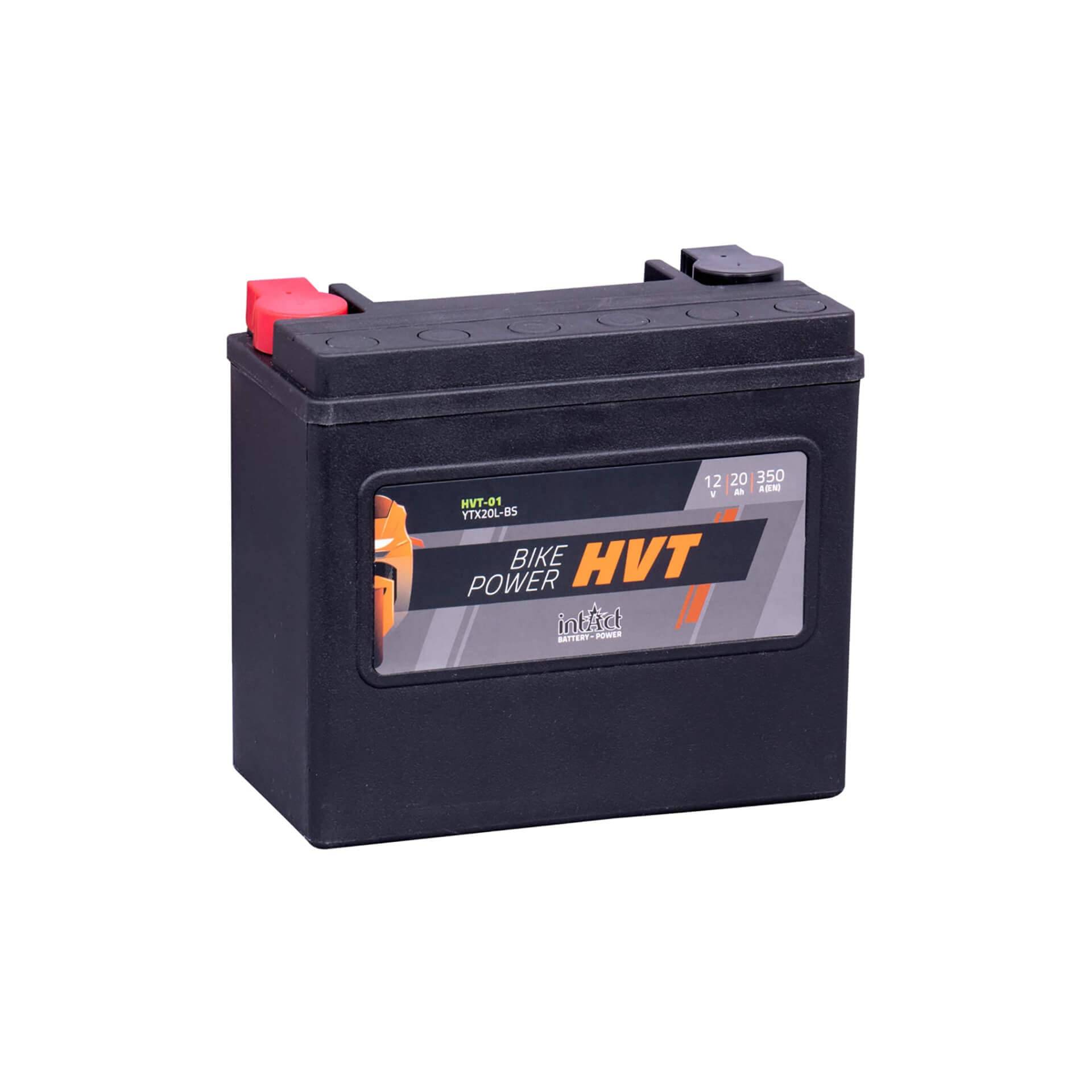 intAct - Bike-Power GEL-HVT-01, GHD20HL, Gel Motorradbatterie 12V 20Ah 350A (EN), Gel Batterie mit 30% mehr Startleistung für Roller, Motorrad, Quad, Rasentraktor uvm., 176x87x154 mm von Intact