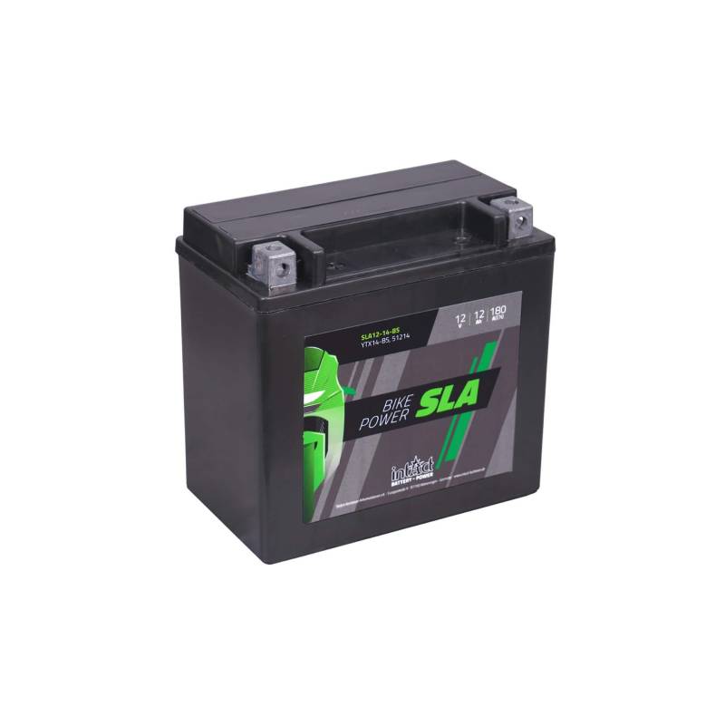 intAct - AGM MOTORRADBATTERIE | Batterie für Roller, Motorrad, Quad, Rasentraktor. Wartungsfreier & auslaufsicherer Akku | SLA12-14-BS, CTX14-BS, 51214, 12V Batterie, 12 AH (c20), 180 A (EN) | Maße: 150x87x145mm von Intact