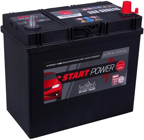 intAct Autobatterie 12V 45Ah 330A, Start-Power 54523GUG, leistungsstarke und zuverlässige PKW Starterbatterie, Maße: 237x127x225mm, Blei-Säure-Batterie in Erstausrüsterqualität von Intact