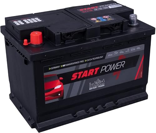 intAct Start-Power 57219GUG, wartungsarme Autobatterie 12V 72Ah 640 A (EN), Schaltung 1 (Pluspol links), Maße (LxBxH): 278x175x190mm von Intact