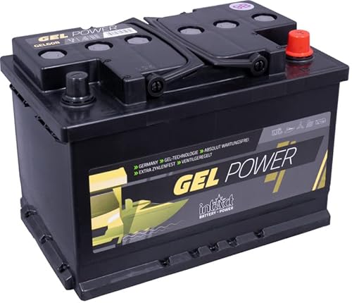 intAct Versorgungsbatterie 12V 60 Ah, GEL-60B, Gel Batterie für Wohnmobil, Camping, Solar und Boot, Abmessungen 278x175x190mm von Intact