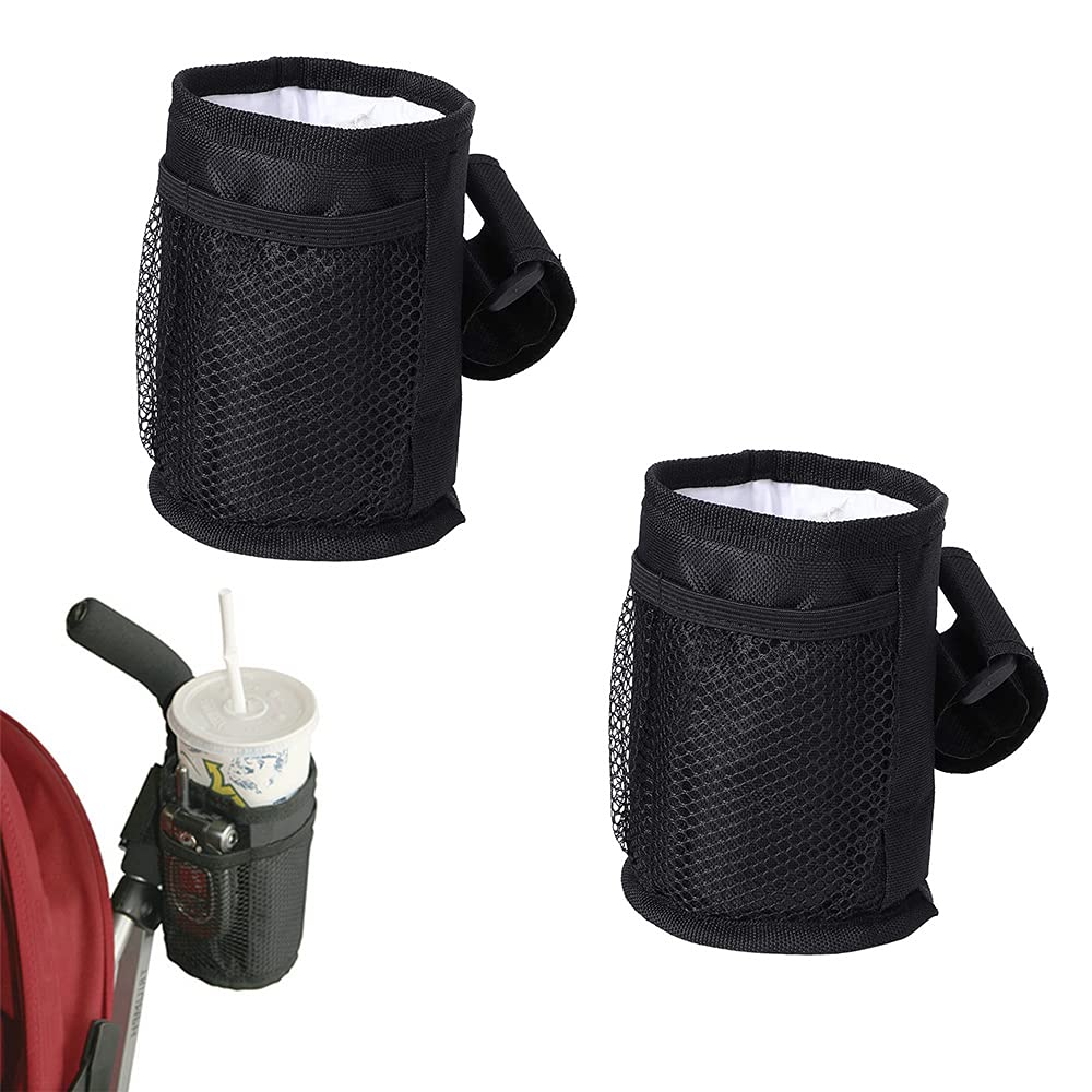 2 Stücke Flaschenhalter Fahrrad Taschen, Flaschenhalter Fahrrad Bag, Fahrradlenker Isolierte Tasche, Fahrrad Wasserflaschenhalter Bag, für Kinderwagen, Roller, Rollstuhl (Schwarz) von Integrity.1