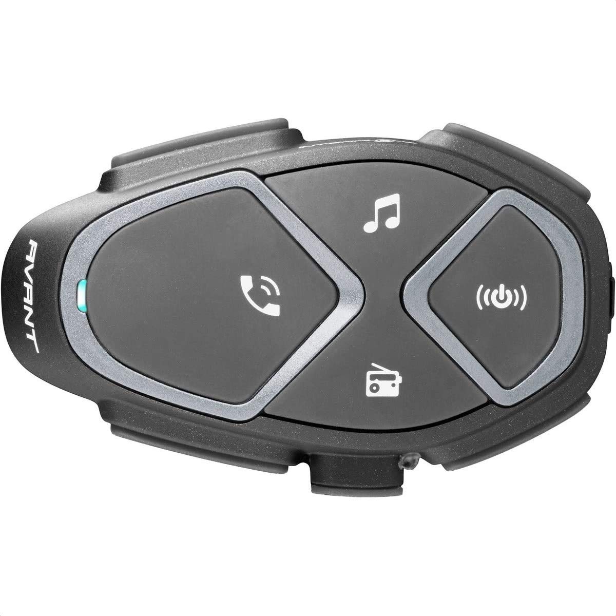 Interphone Avant | 1 Stück | 5.0 Bluetooth-Kommunikationssystem für Motorräder - Bis zu 8 Reiters, 1,7Km Reichweite - 20 Std Sprechzeit - Radio - GPS - MP3 - Waterproof IP67, schwarz von Interphone